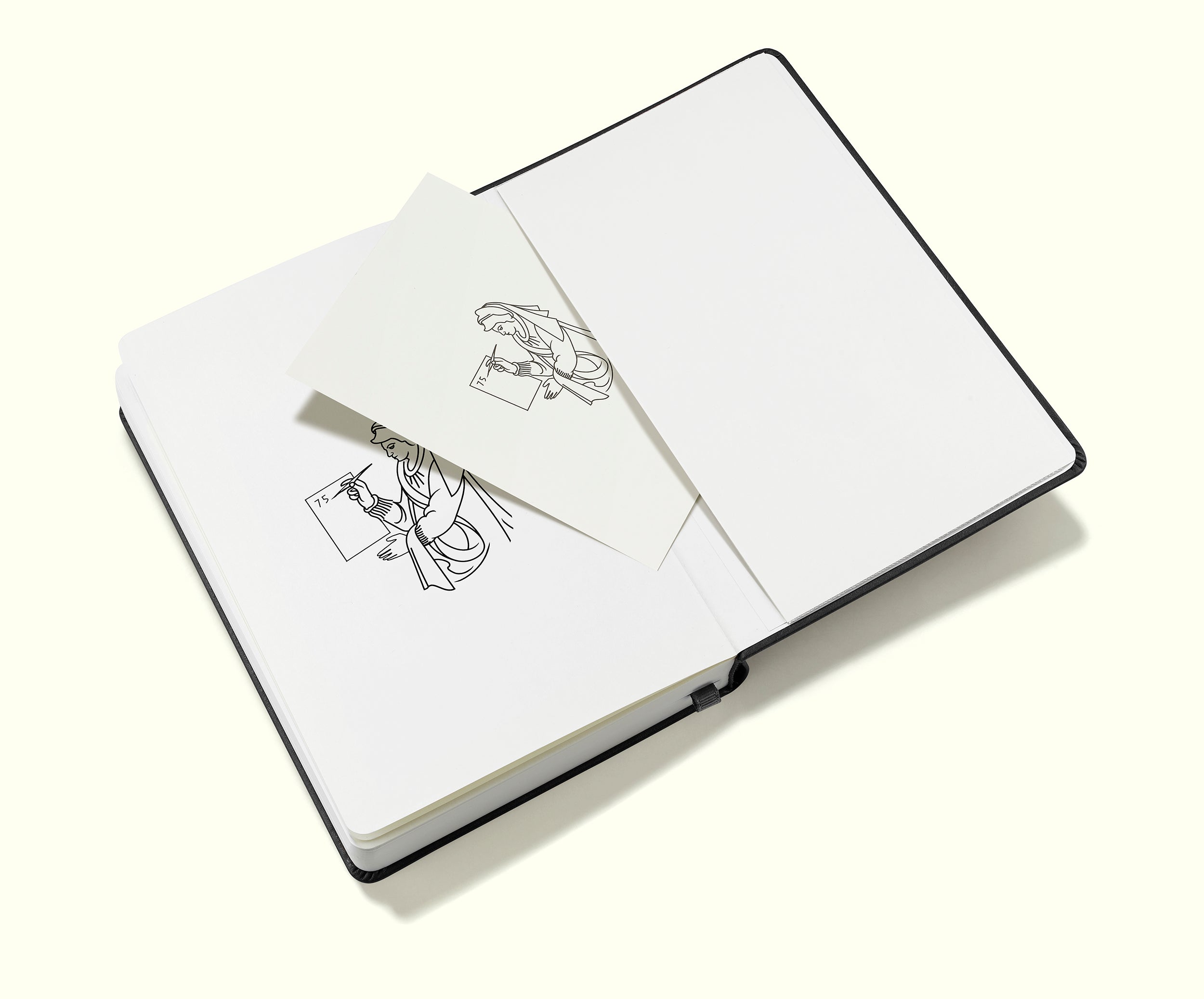 back pocket of black financial planner and budgeting book in a5 on a blank background