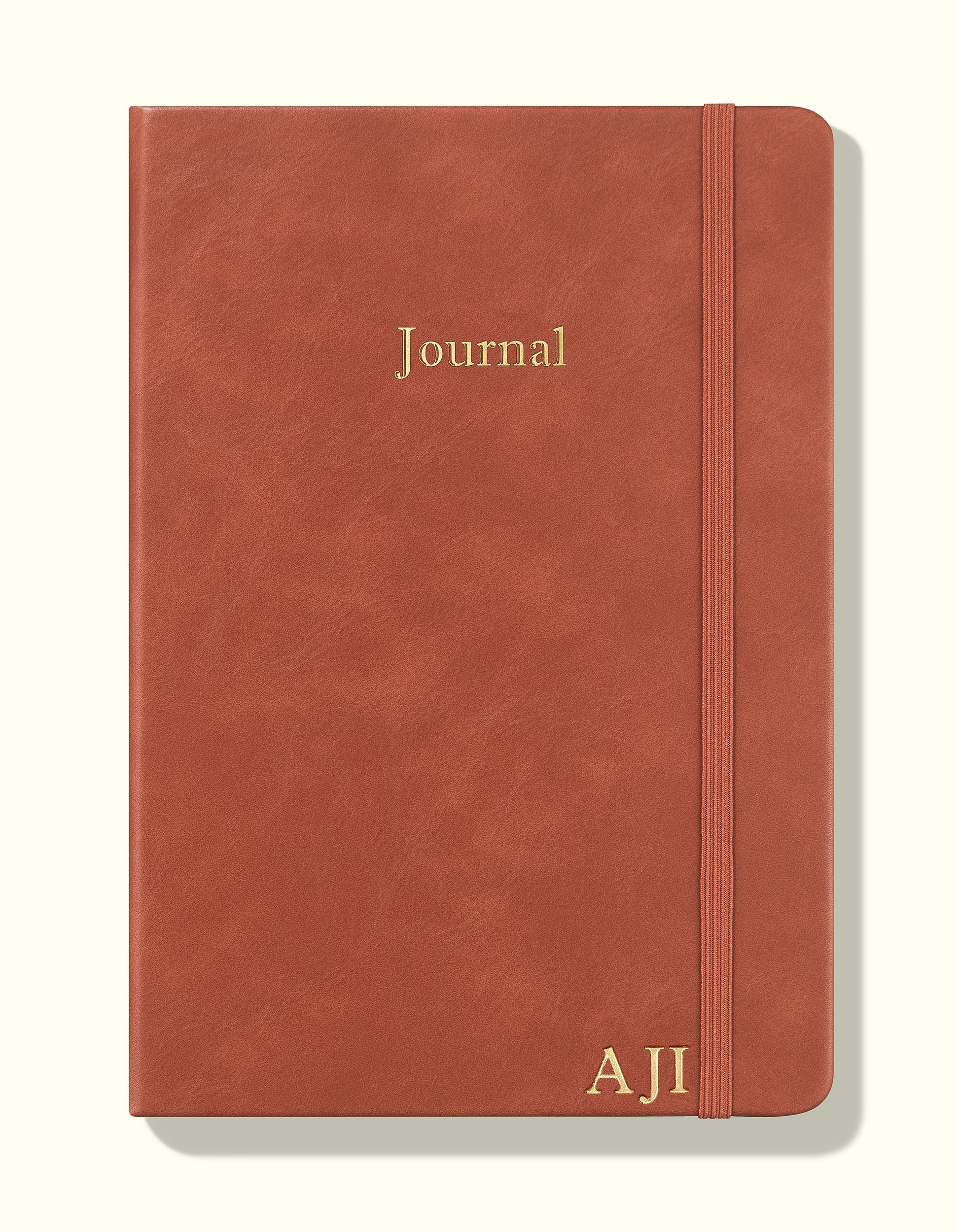 front cover with personalisation of brown financial planner and budgeting book in a5 on a blank background