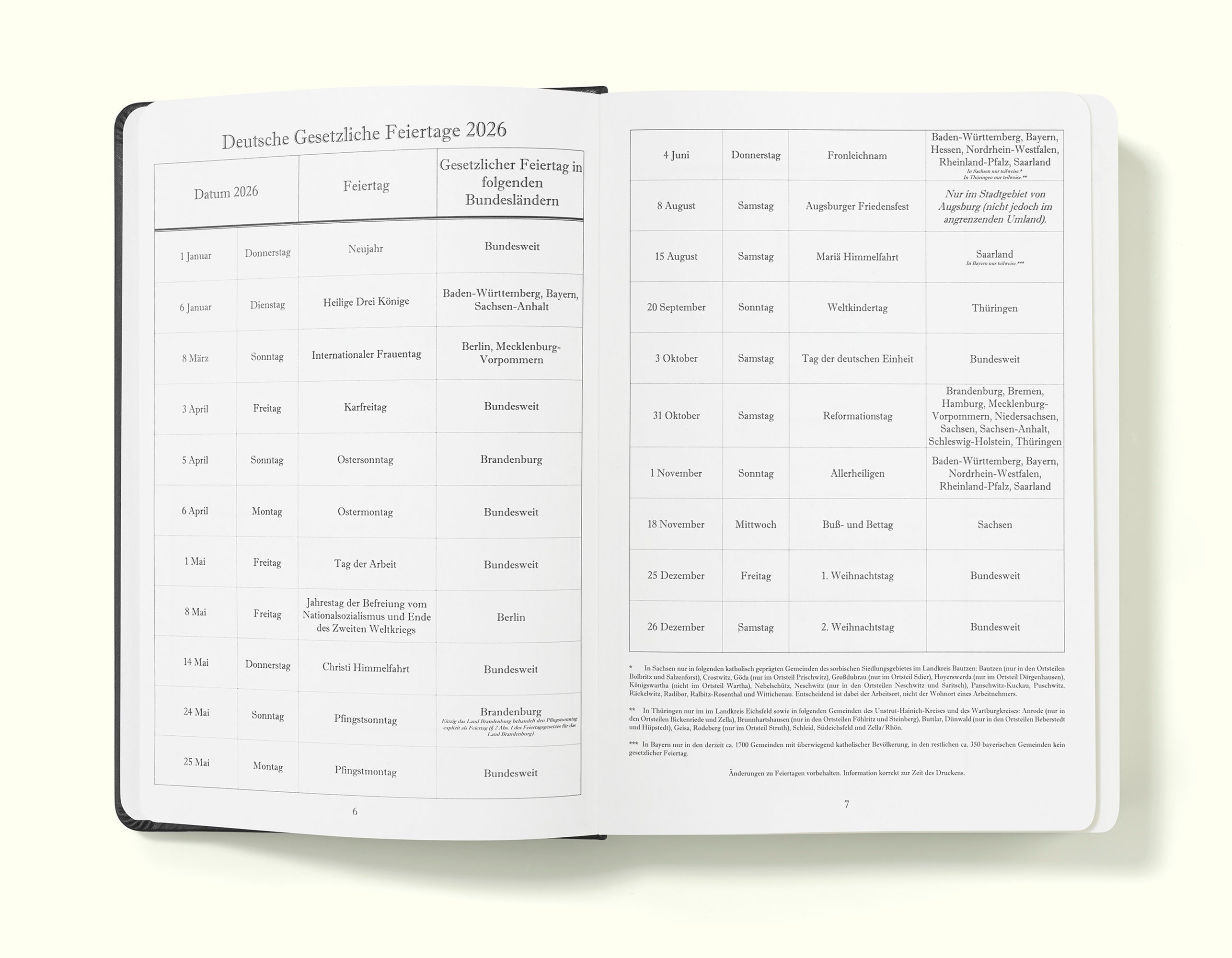 The Executive Journal – 2026 Edition – with German Public Holidays
