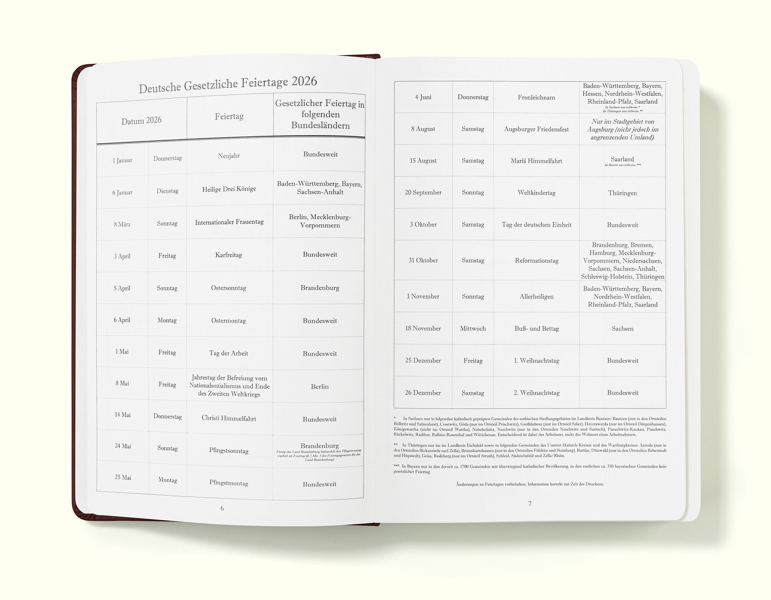 The Executive Journal – 2026 Edition – with German Public Holidays