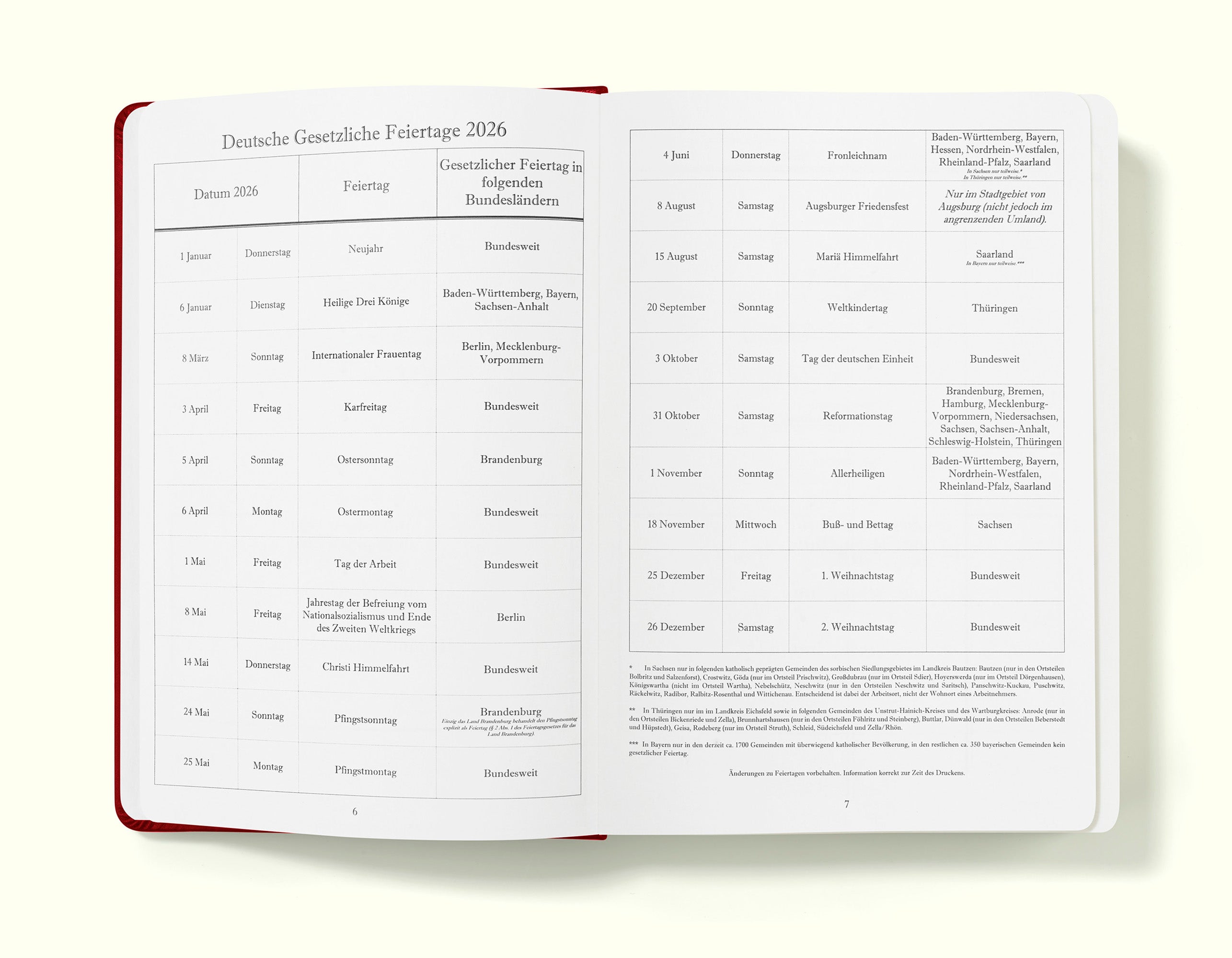 The Executive Journal – 2026 Edition – with German Public Holidays