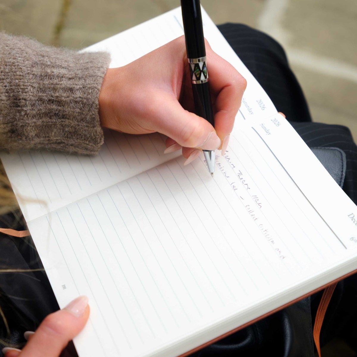 Executive-style mid-year journal with lined writing pages and black pen