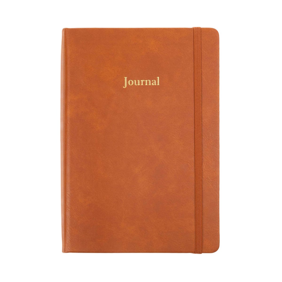 Tan undated executive journal with 'Journal' title and elastic strap