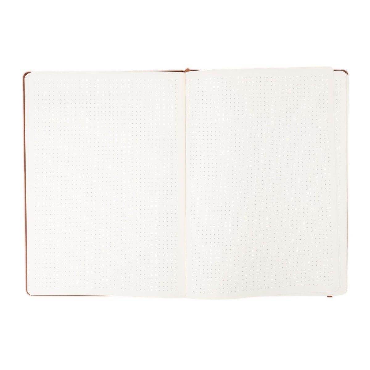 Open white executive notebook with dotted pages and 'Notes' cover text.