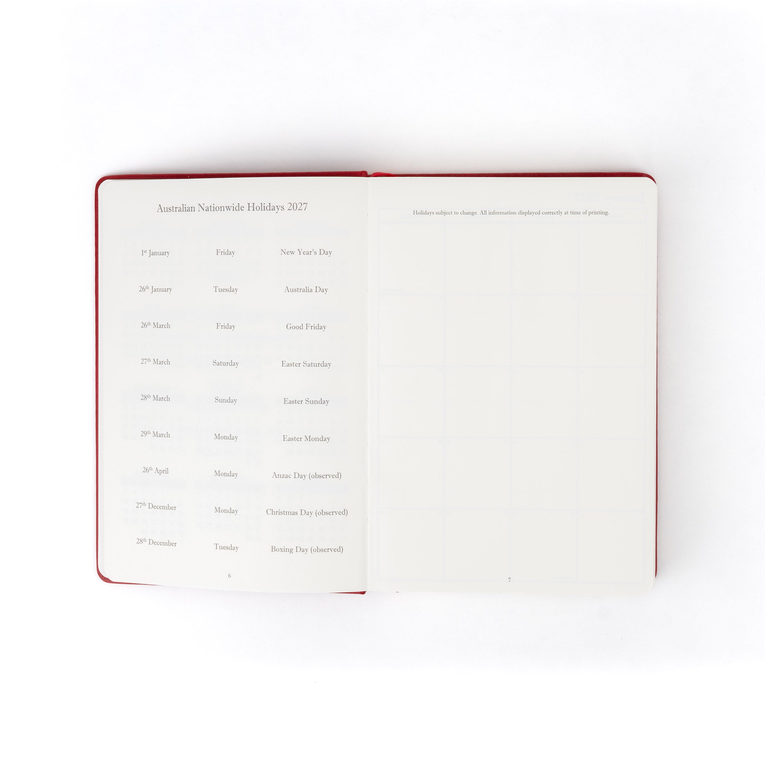 The Executive Journal – 2027 Edition – with Australian Public Holidays