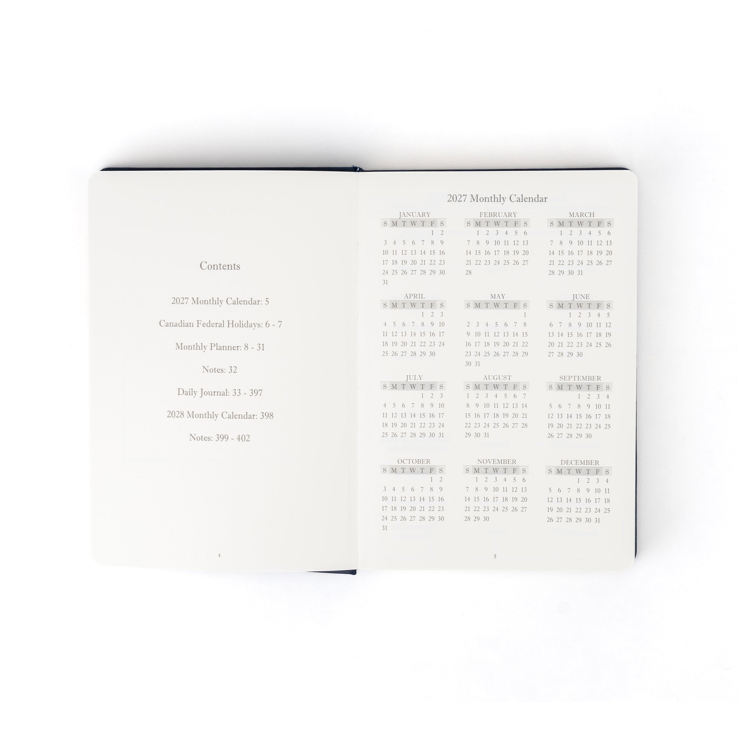 The Executive Journal – 2027 Edition – with Canadian Public Holidays