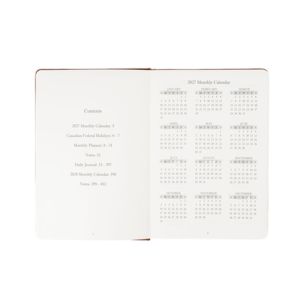 The Executive Journal – 2027 Edition – with Canadian Public Holidays