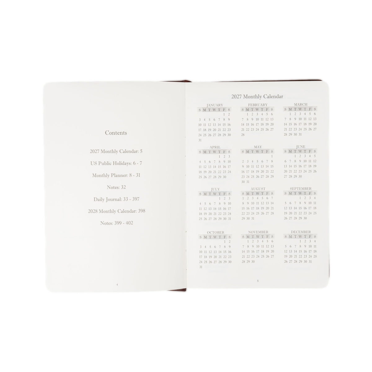 The Executive Journal – 2027 Edition – with US Public Holidays