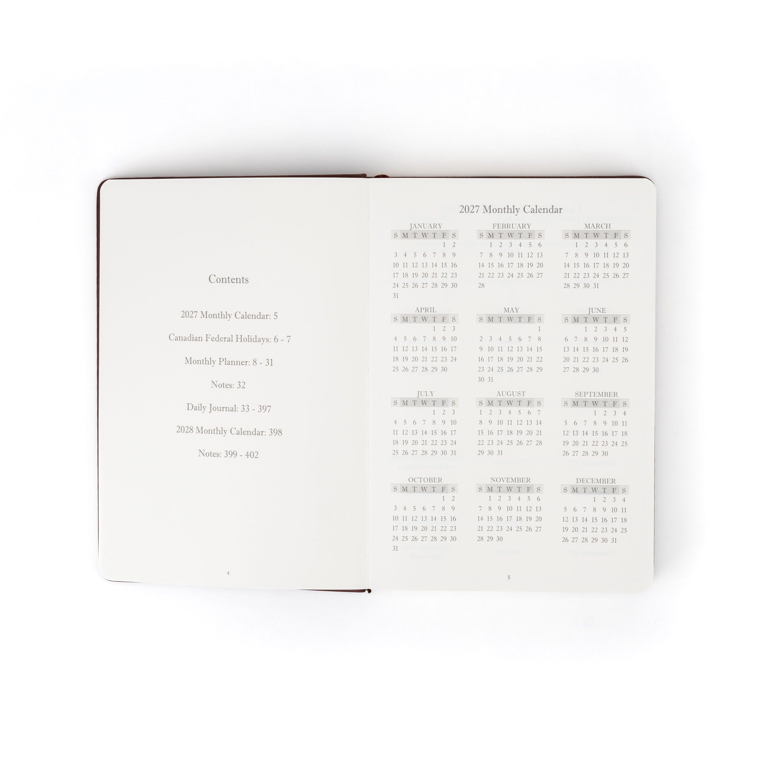 The Executive Journal – 2027 Edition – with Canadian Public Holidays