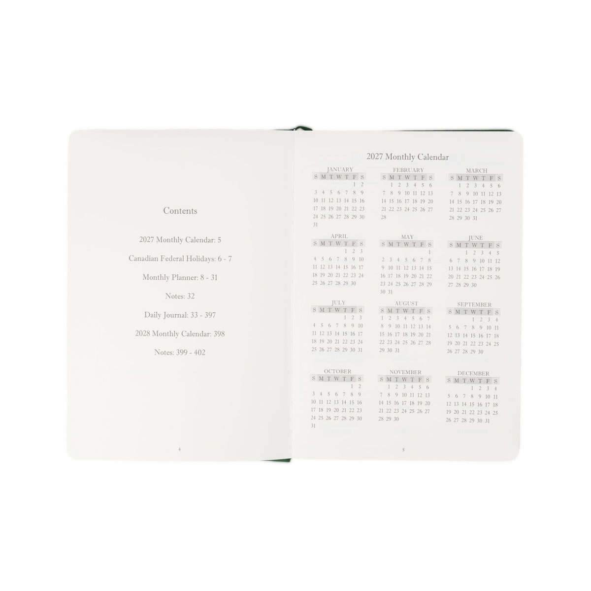 The Executive Journal – 2027 Edition – with Canadian Public Holidays
