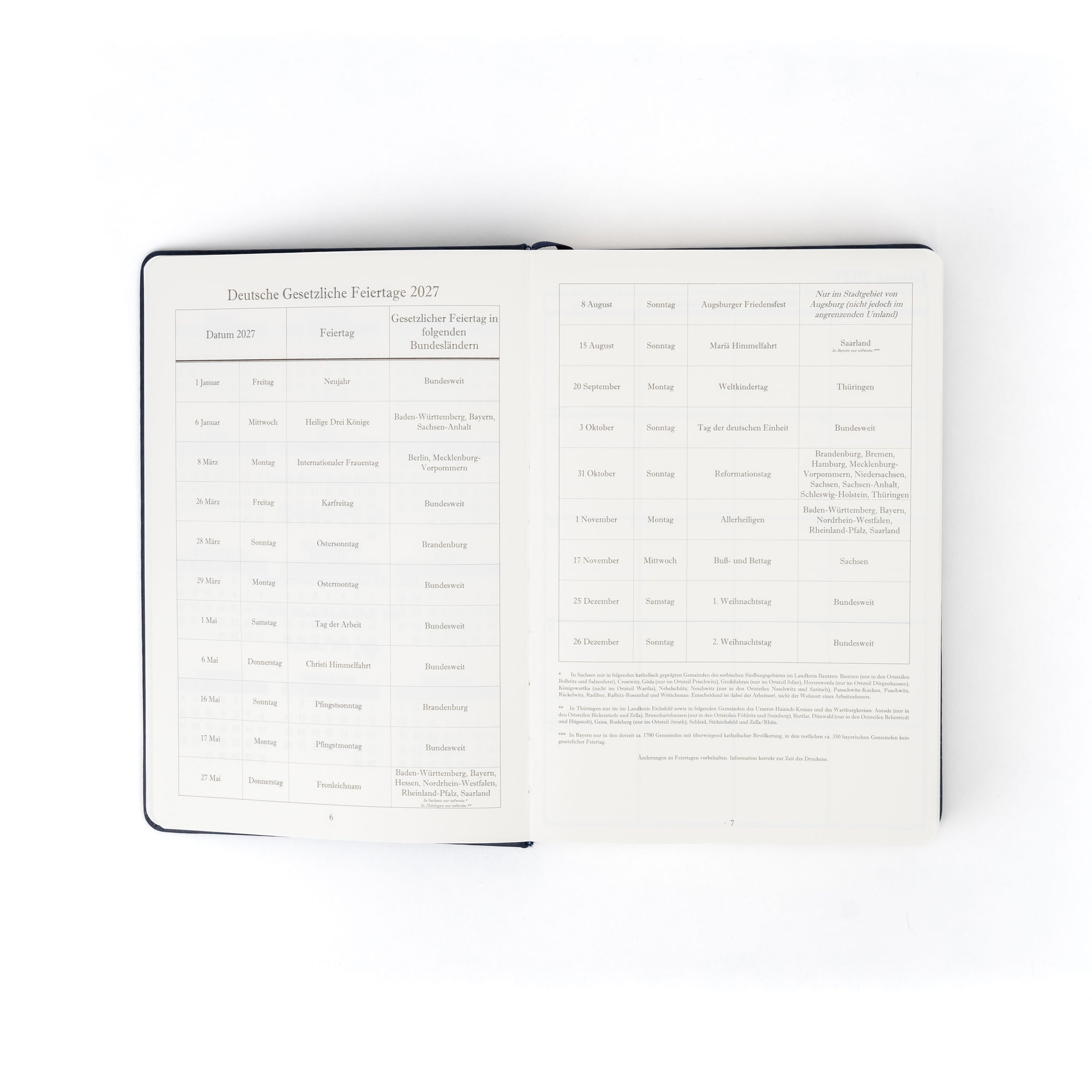 The Executive Journal – 2027 Edition – with German Public Holidays