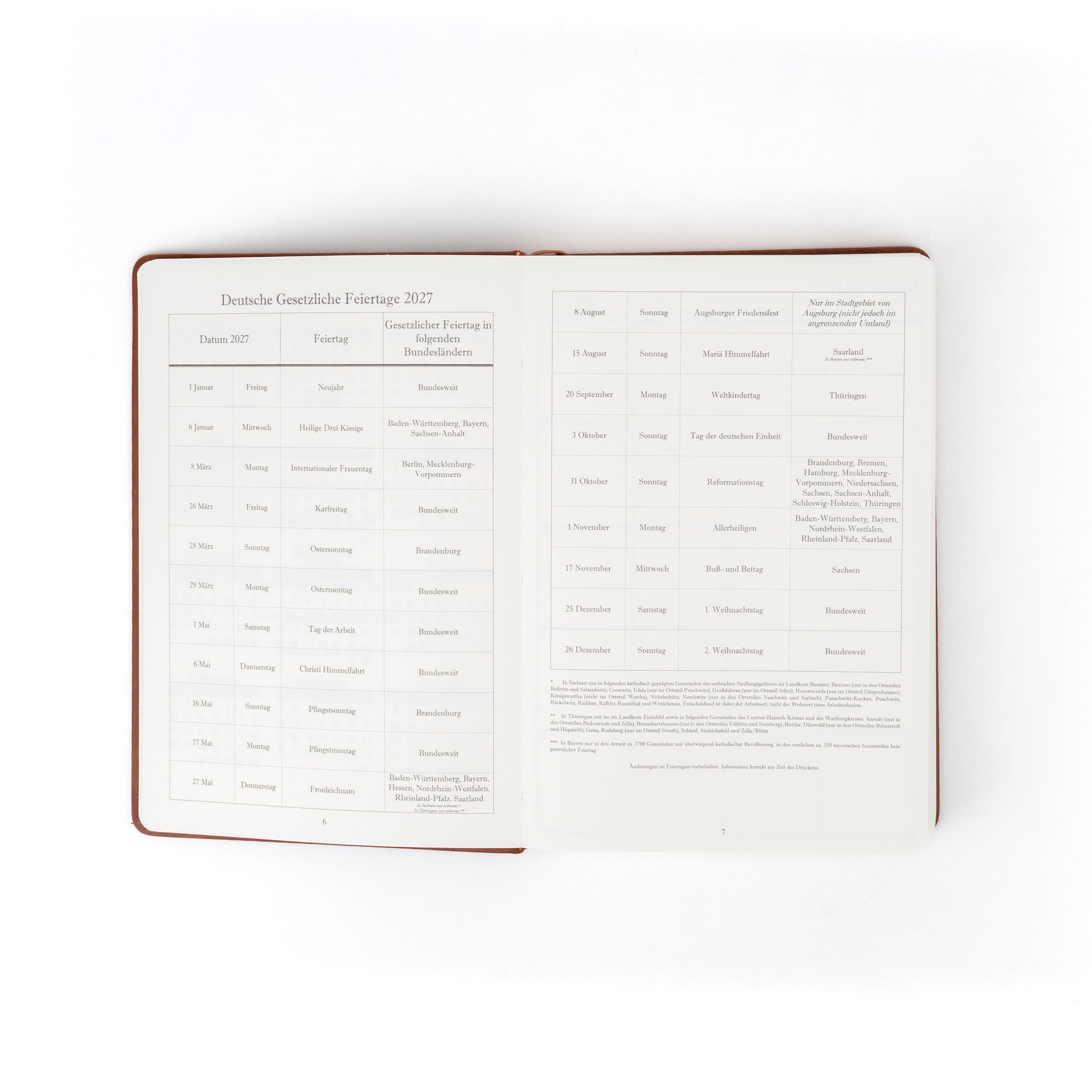 The Executive Journal – 2027 Edition – with German Public Holidays