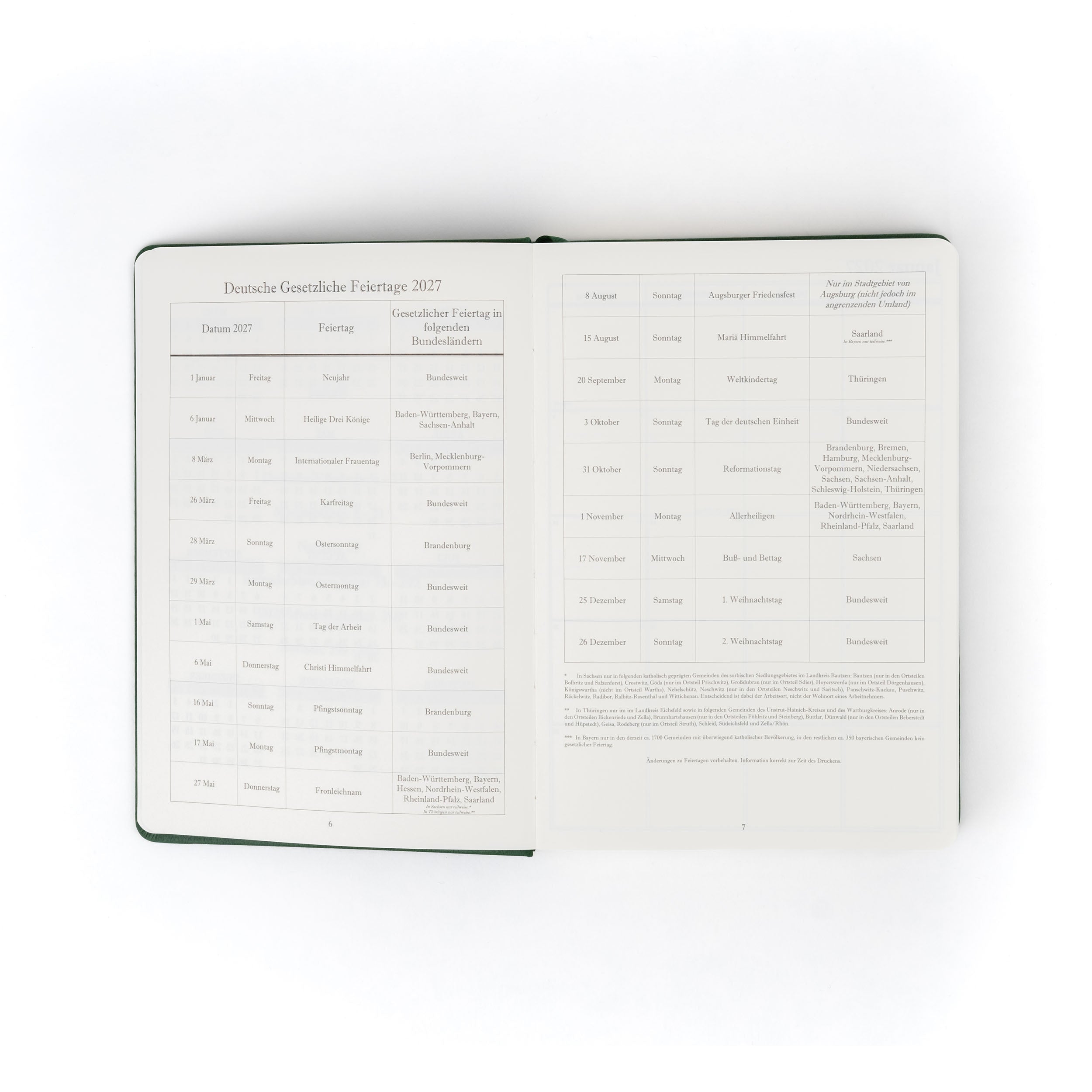 The Executive Journal – 2027 Edition – with German Public Holidays