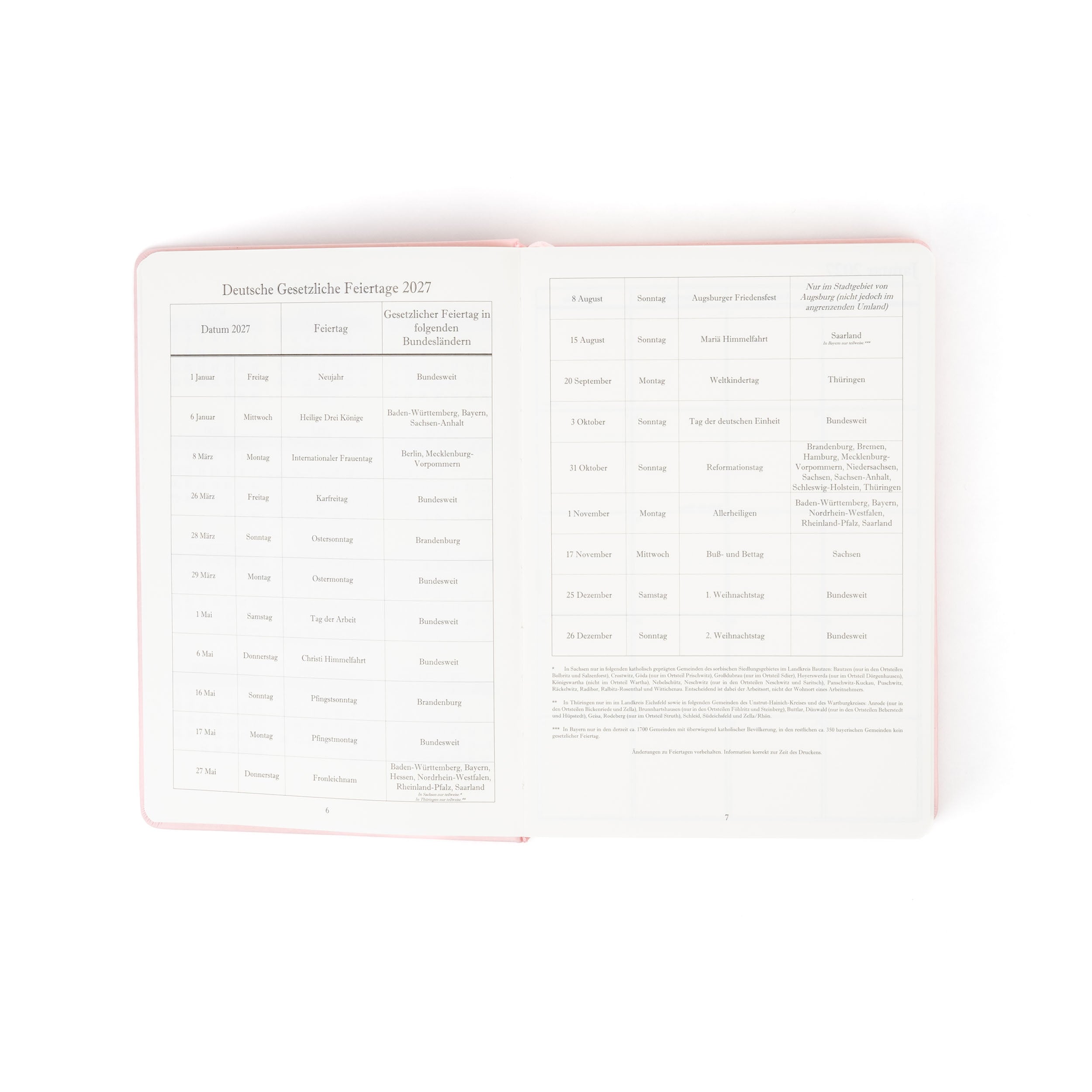 The Executive Journal – 2027 Edition – with German Public Holidays