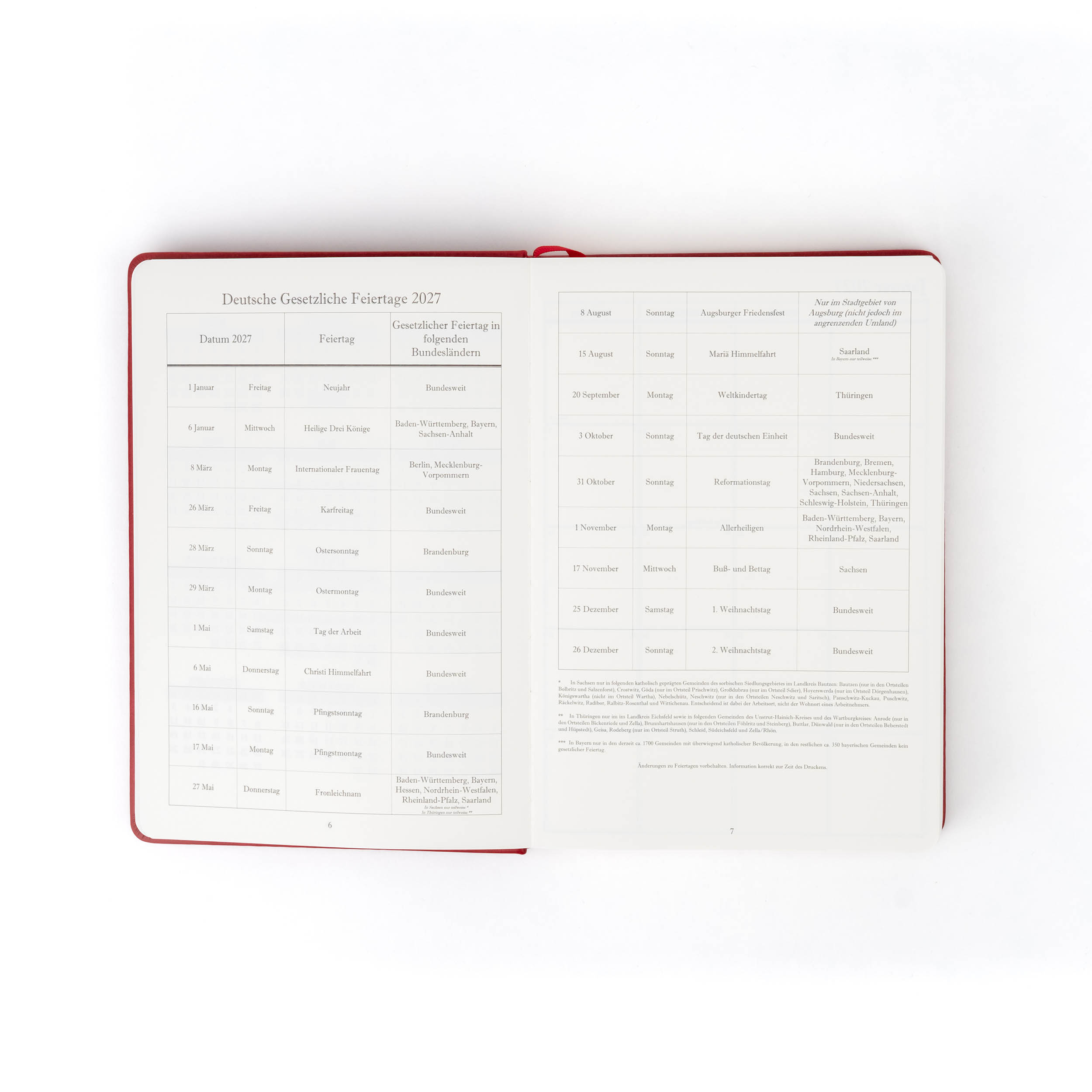 The Executive Journal – 2027 Edition – with German Public Holidays