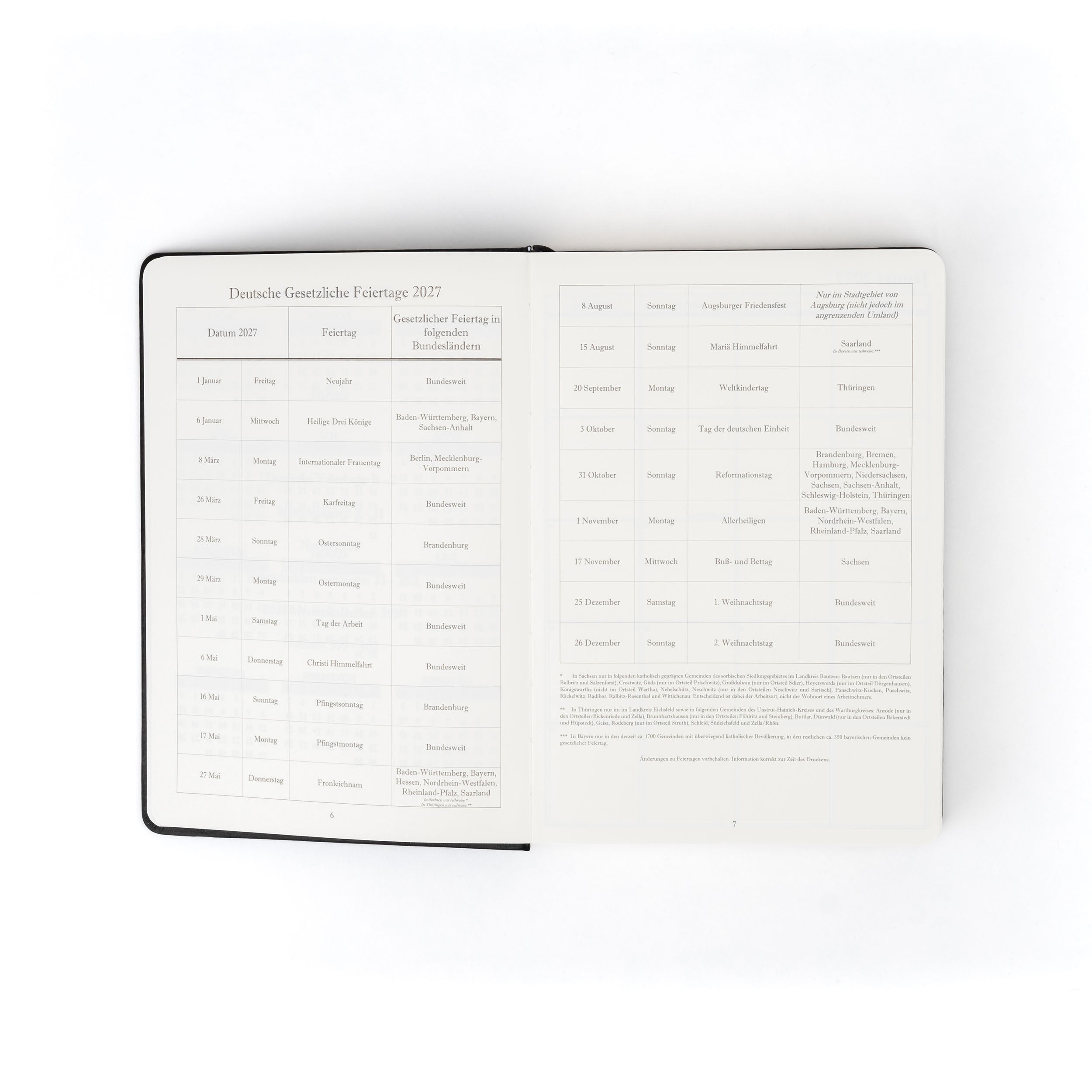 The Executive Journal – 2027 Edition – with German Public Holidays