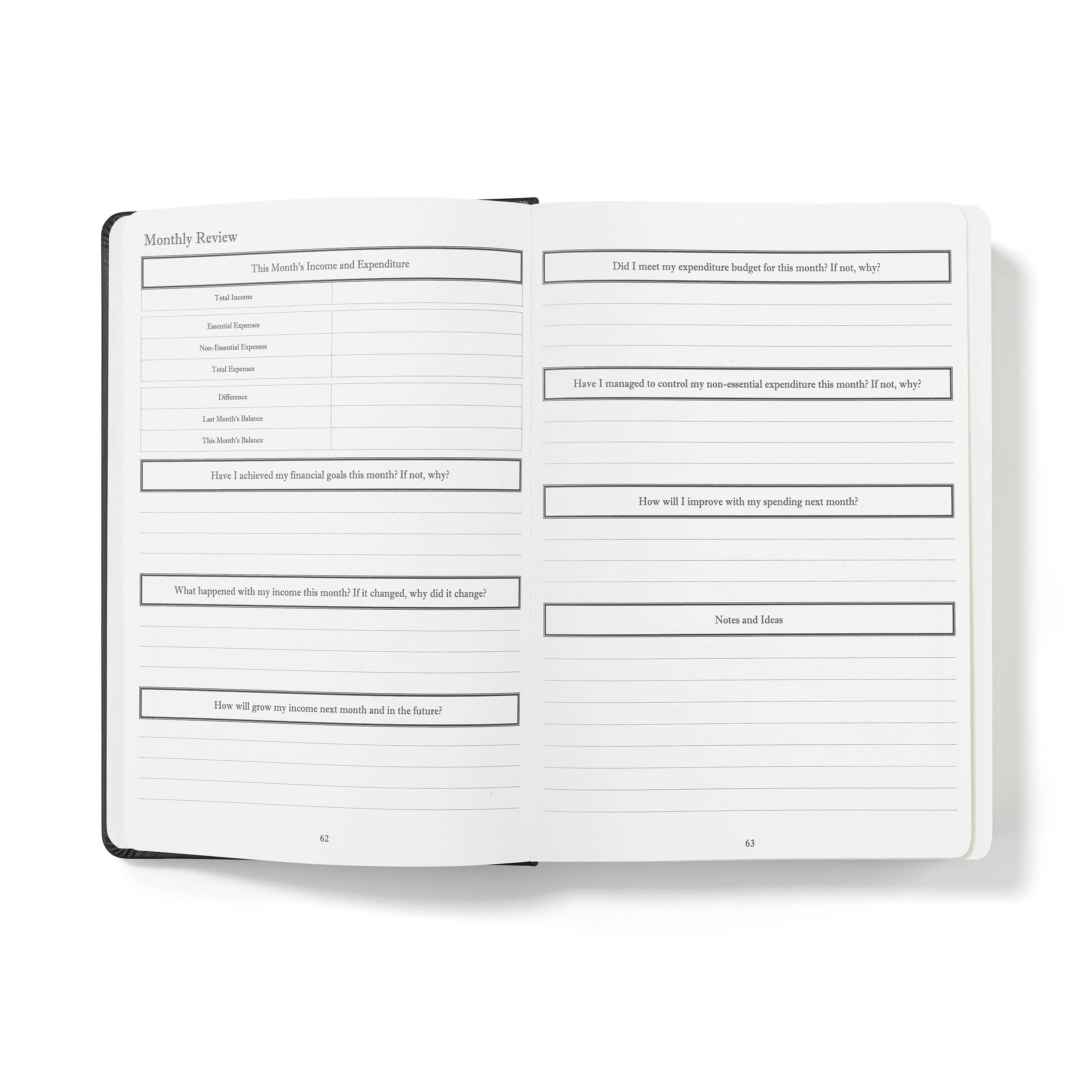 The Resourceful Journal – Finanzplaner und monatliches Budgetbuch