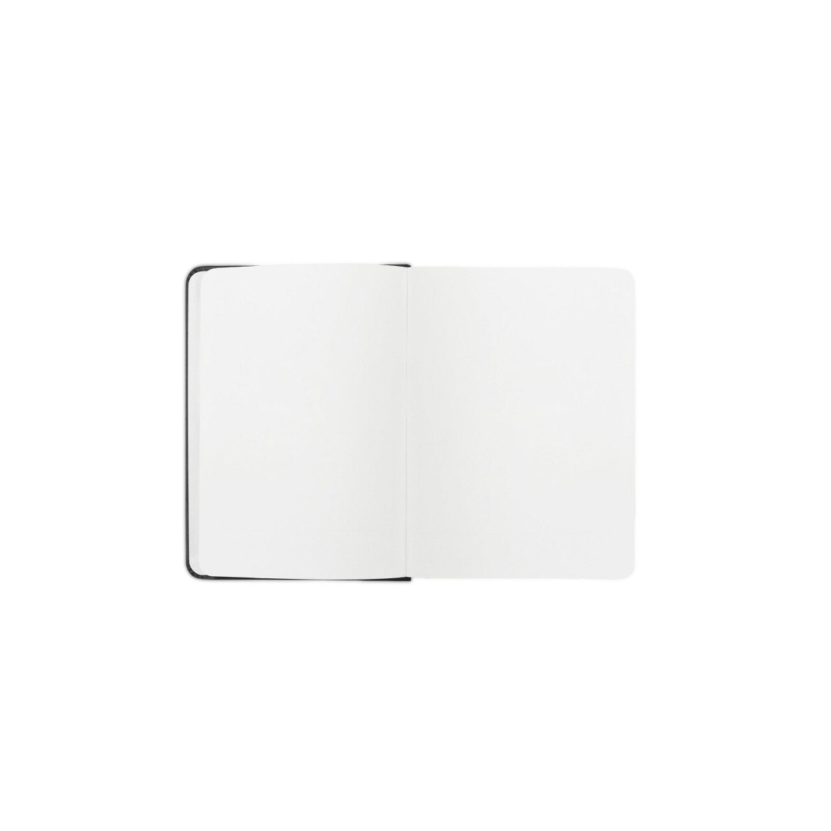 Closed white executive notebook with dark spine edging and a minimal cover profile.