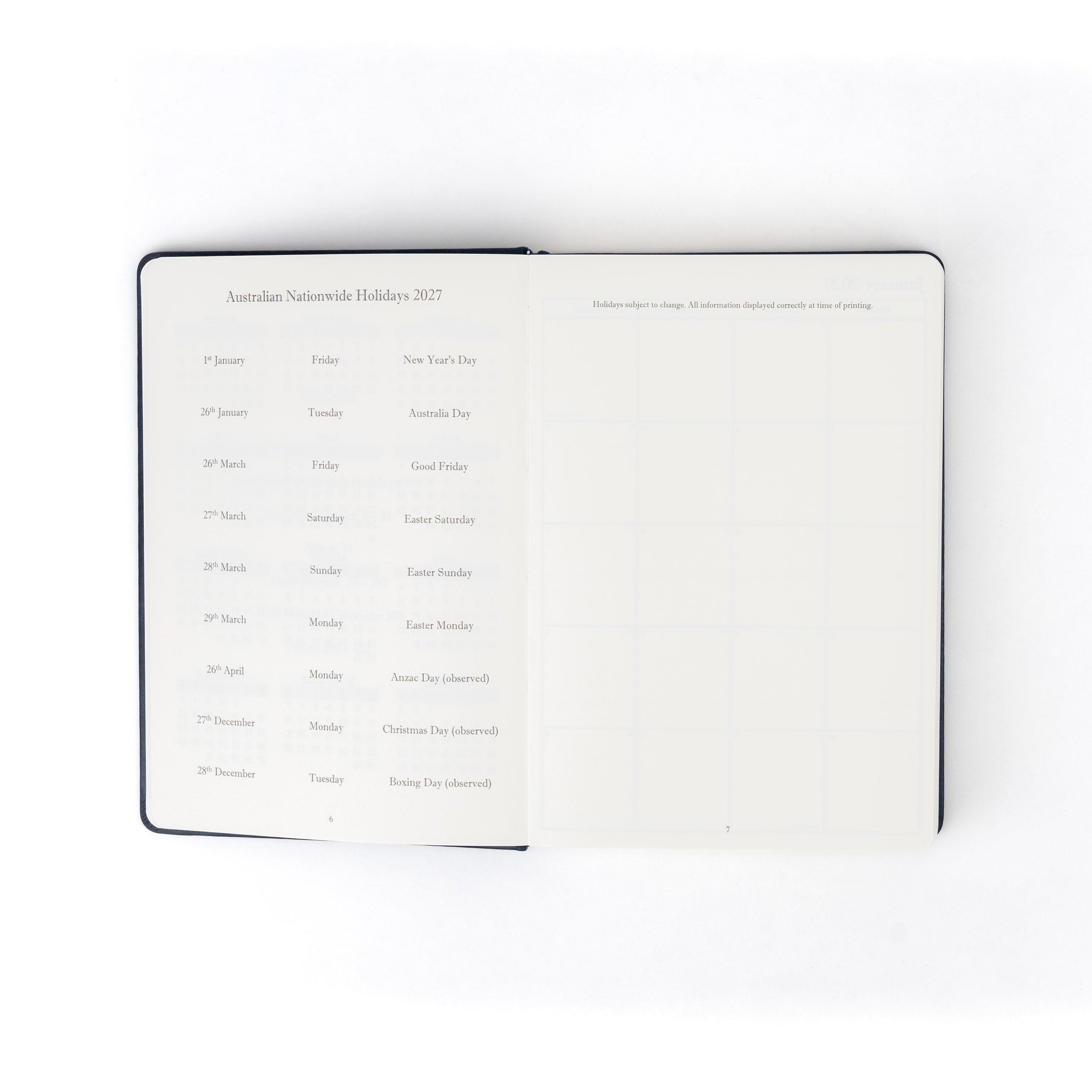 The Executive Journal – 2027 Edition – with Australian Public Holidays
