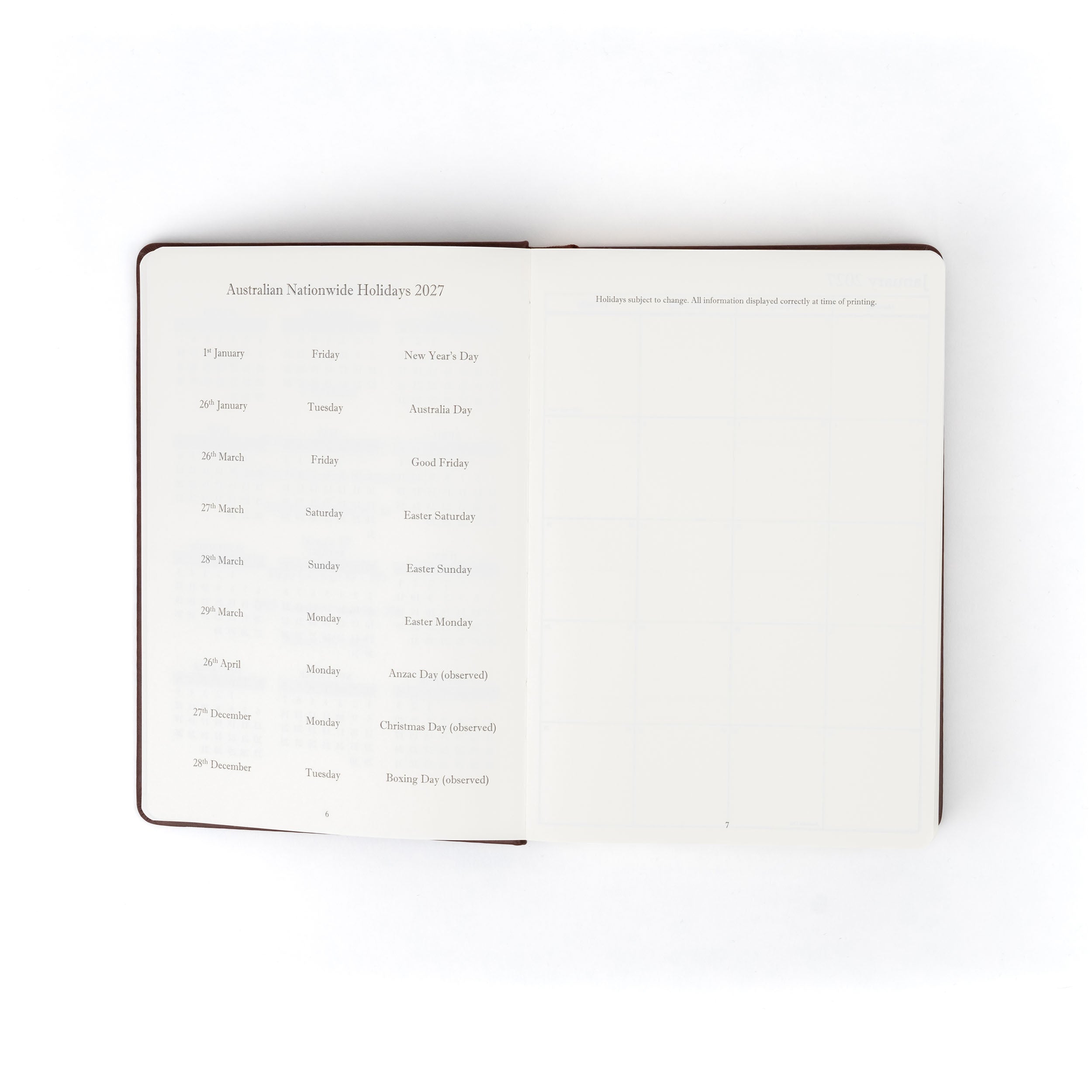 The Executive Journal – 2027 Edition – with Australian Public Holidays