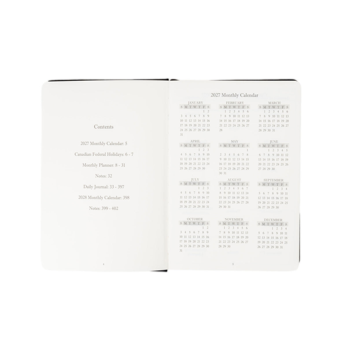 The Executive Journal – 2027 Edition – with Canadian Public Holidays