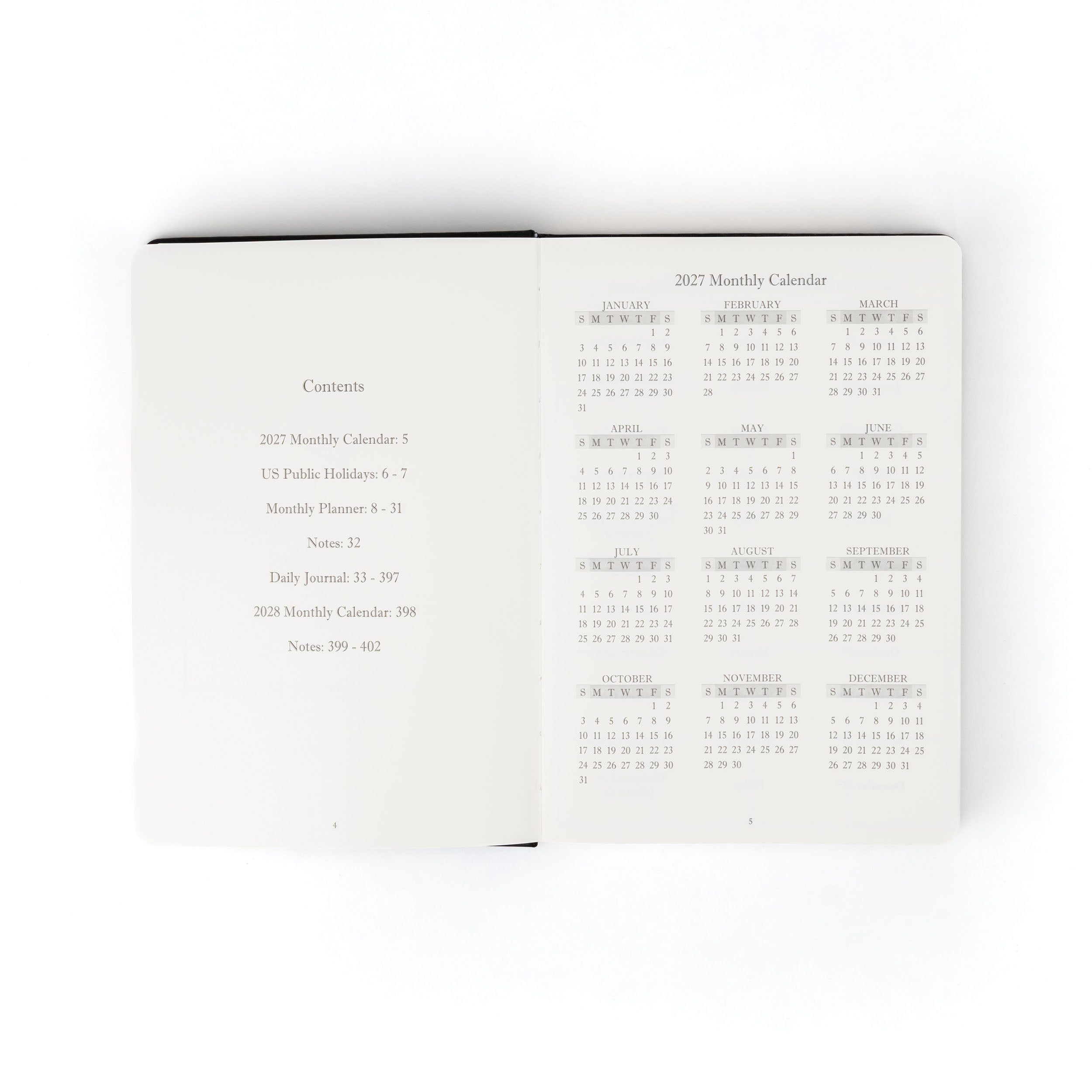 The Executive Journal – 2027 Edition – with US Public Holidays