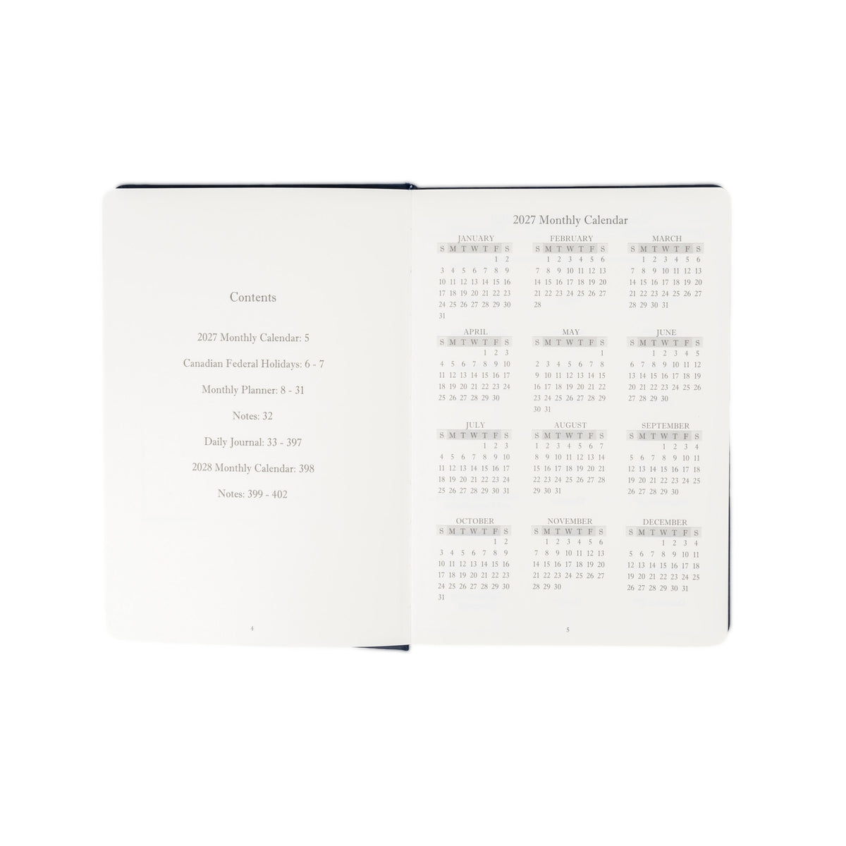 The Executive Journal – 2027 Edition – with Canadian Public Holidays