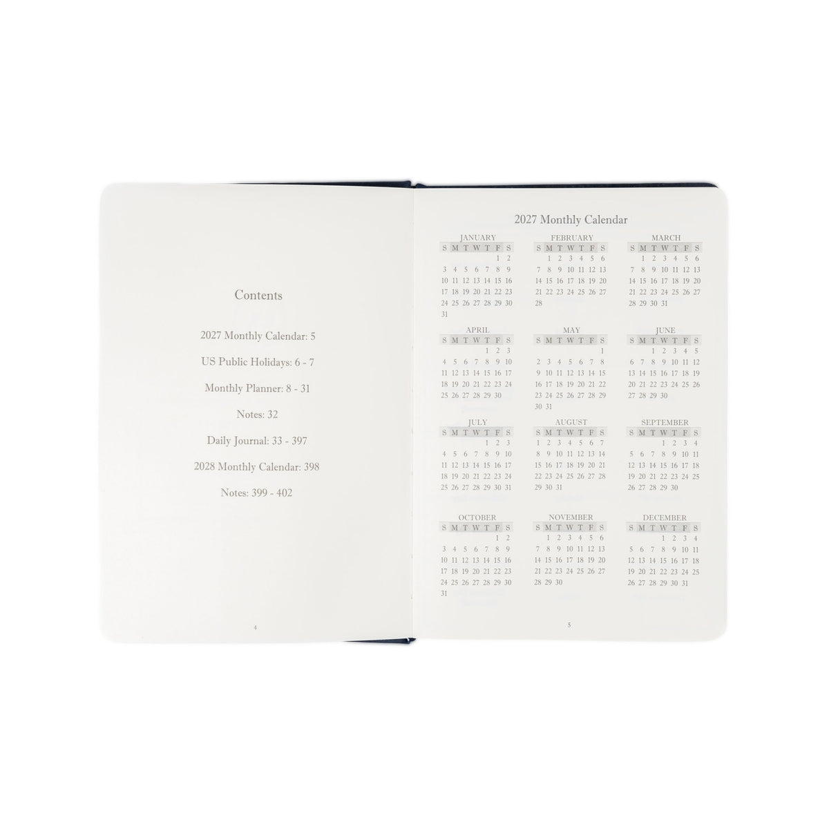 The Executive Journal – 2027 Edition – with US Public Holidays