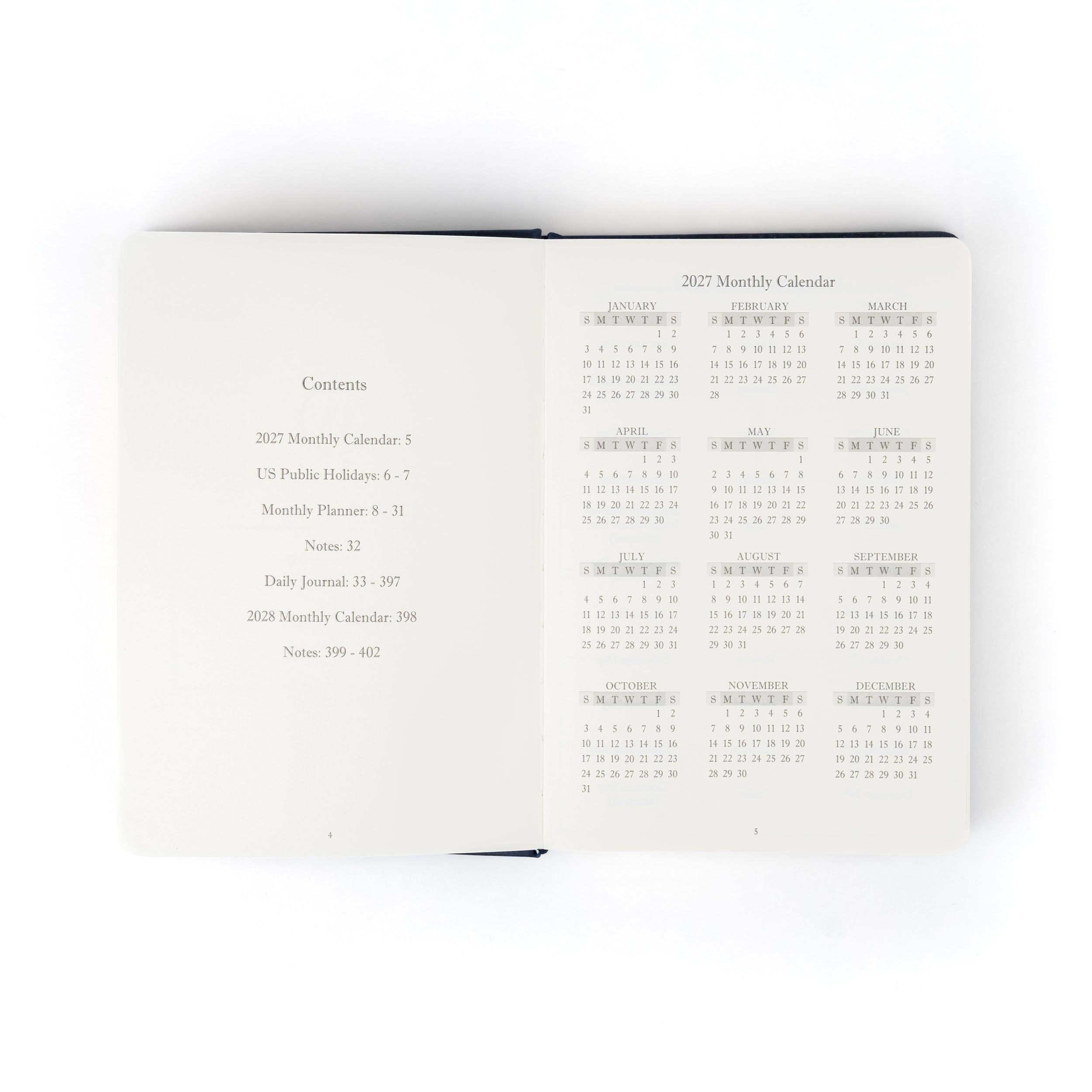 The Executive Journal – 2027 Edition – with US Public Holidays