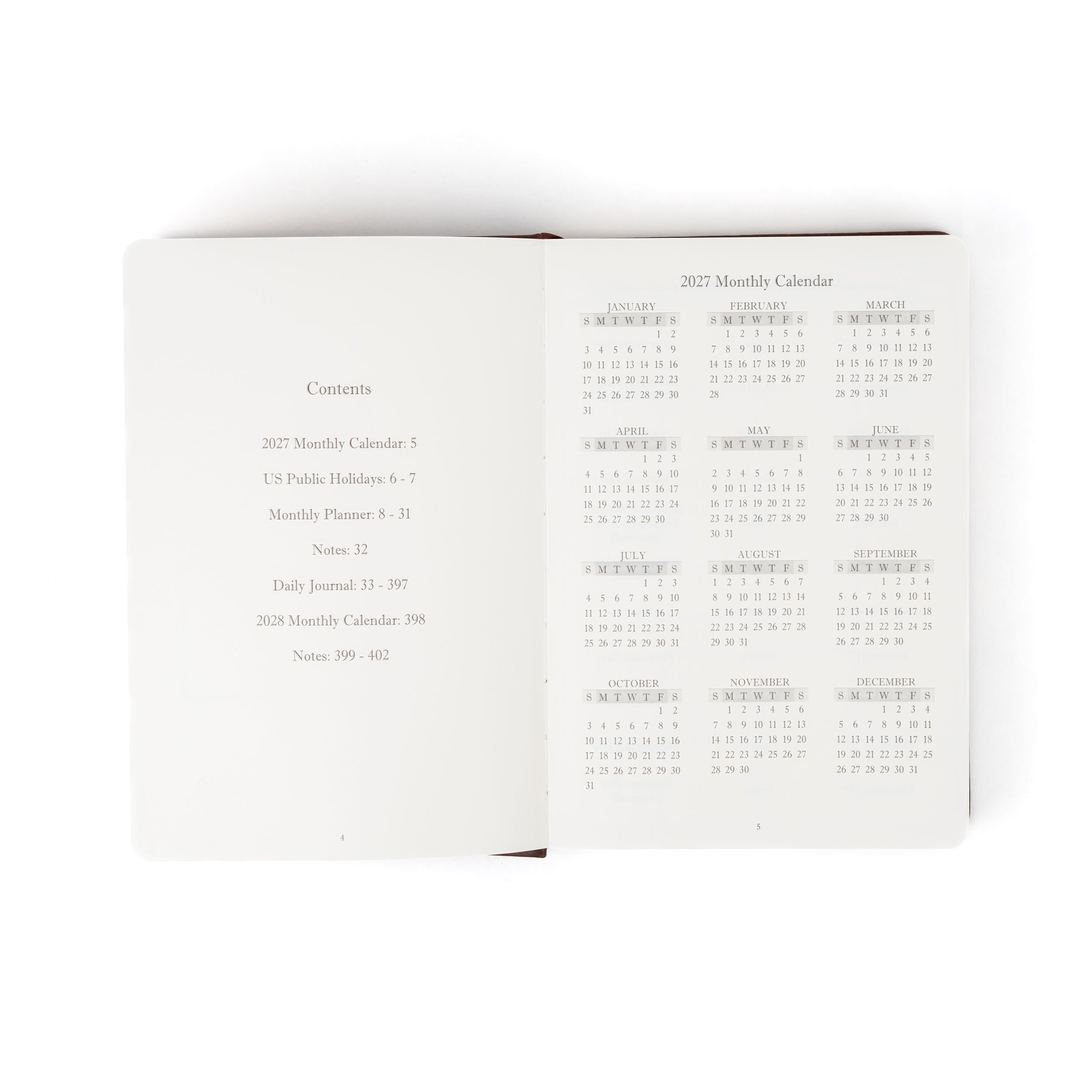 The Executive Journal – 2027 Edition – with US Public Holidays