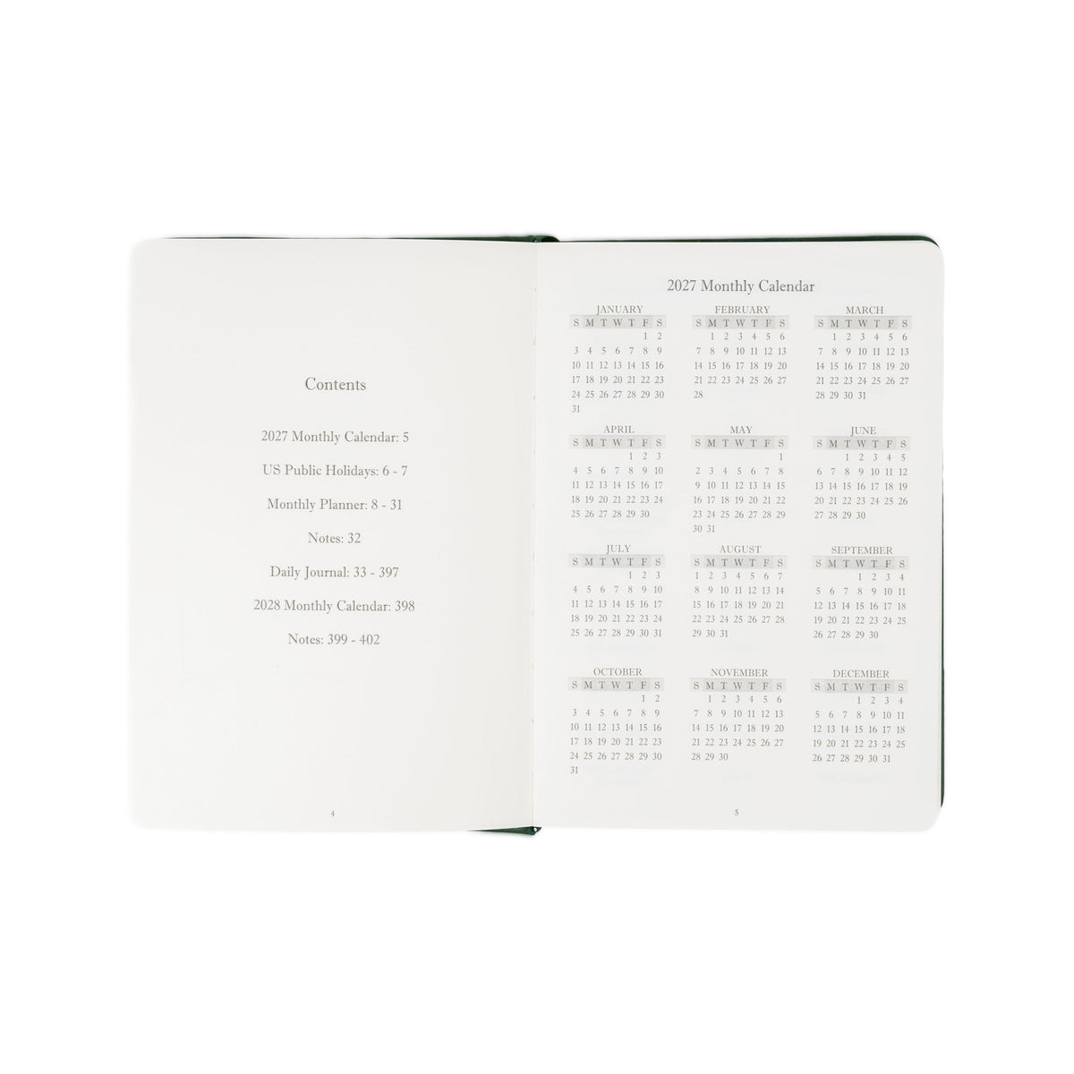 The Executive Journal – 2027 Edition – with US Public Holidays