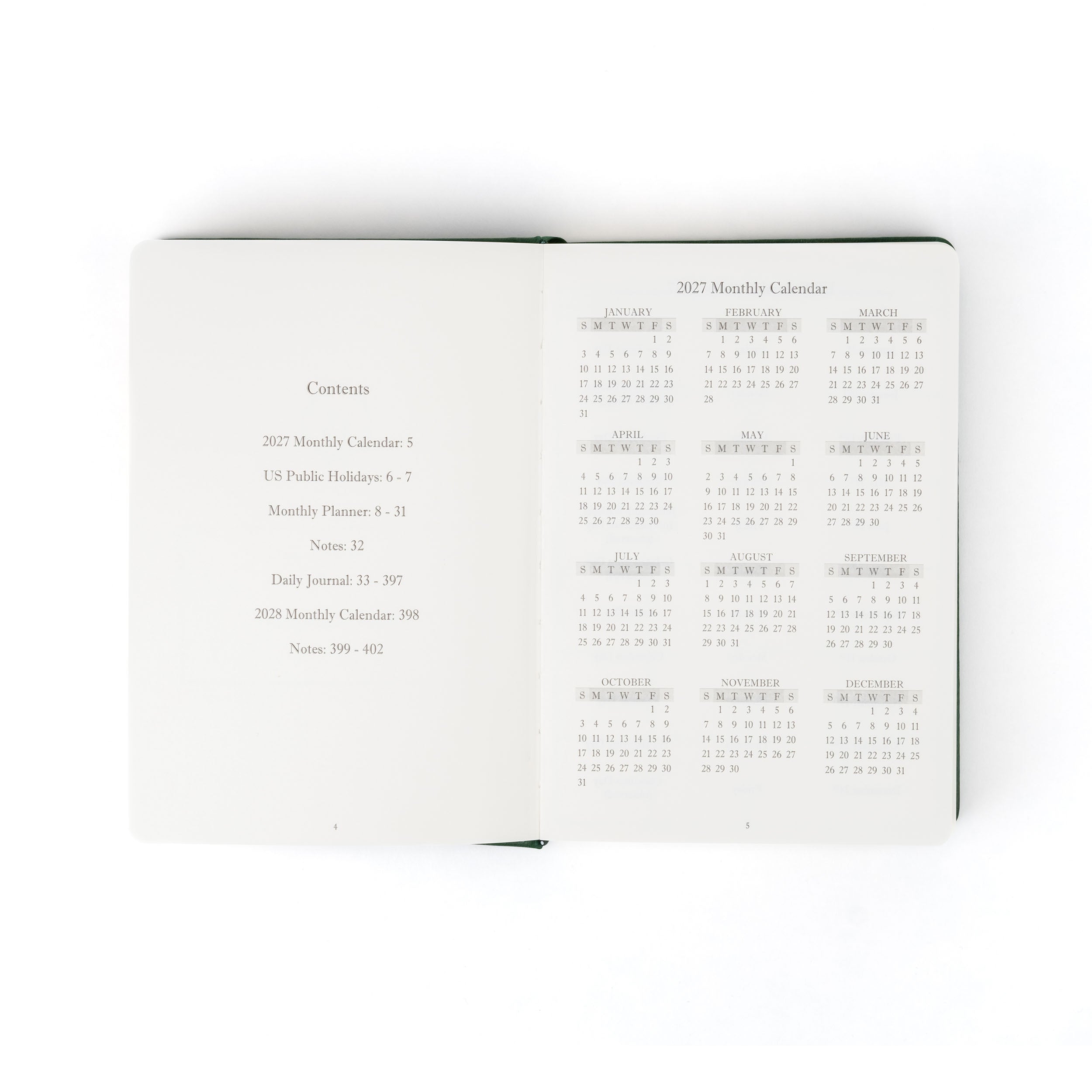 The Executive Journal – 2027 Edition – with US Public Holidays