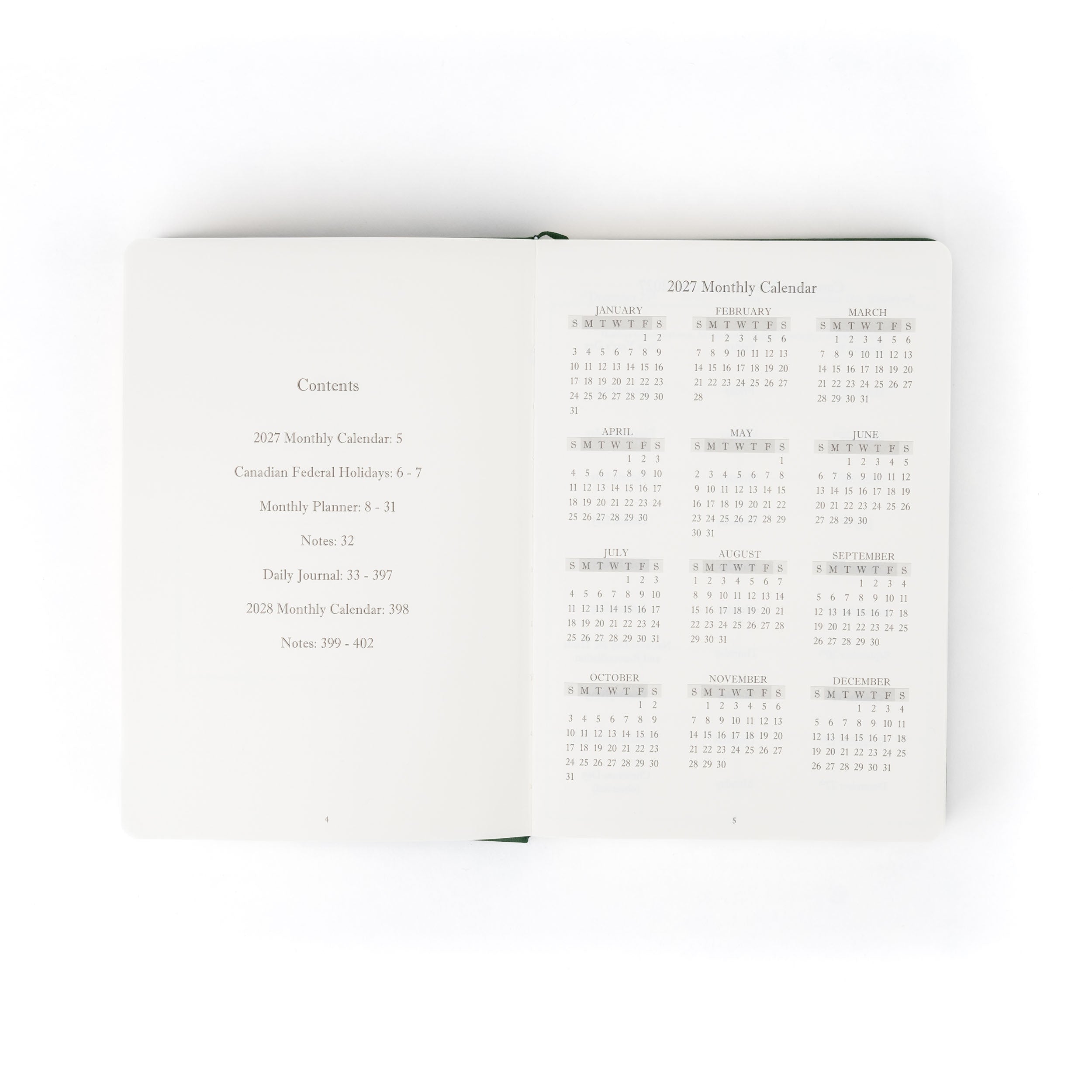 The Executive Journal – 2027 Edition – with Canadian Public Holidays