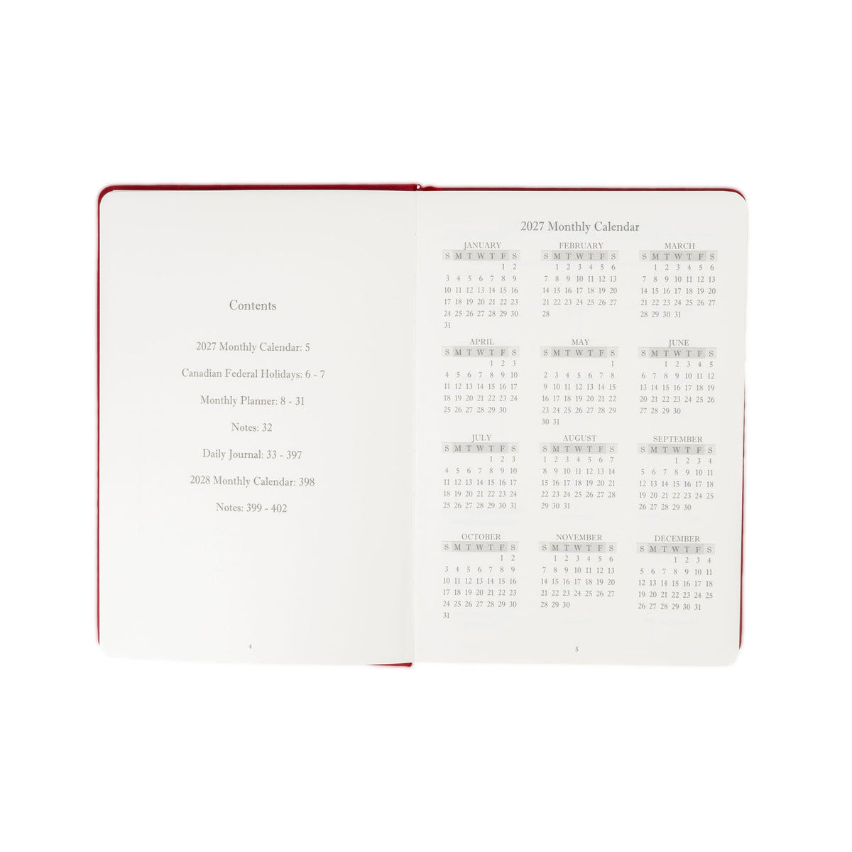 The Executive Journal – 2027 Edition – with Canadian Public Holidays