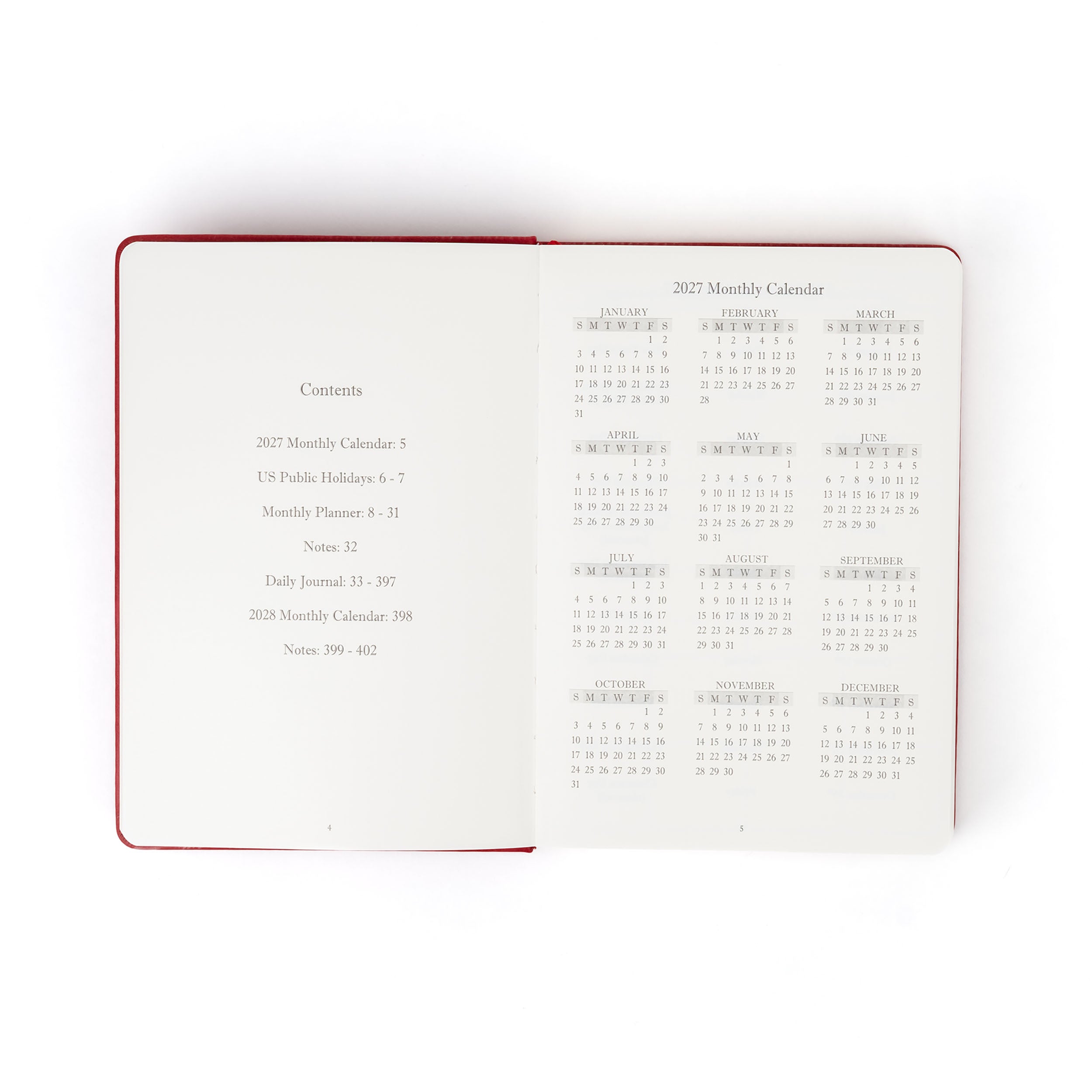 The Executive Journal – 2027 Edition – with US Public Holidays