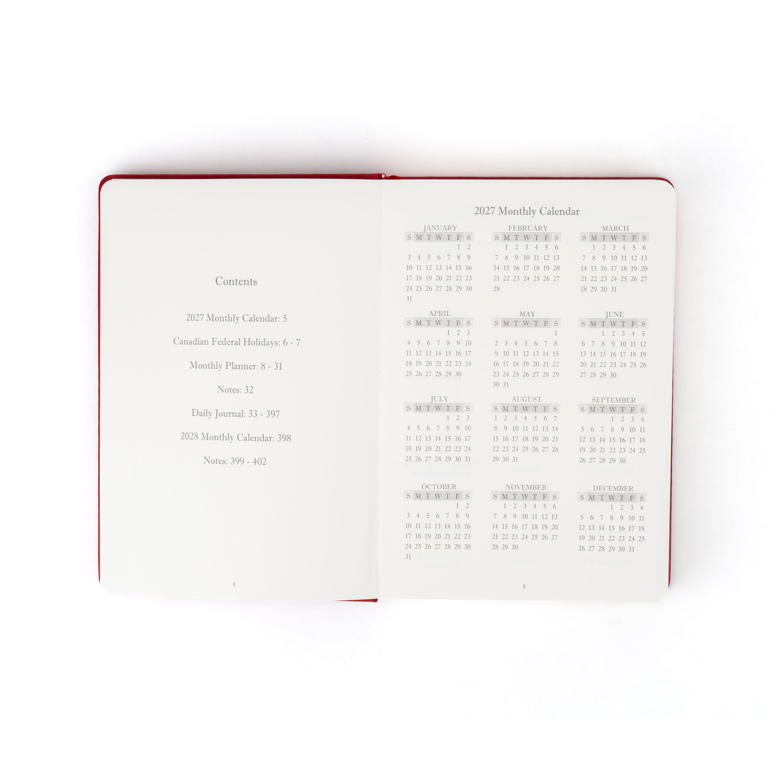 The Executive Journal – 2027 Edition – with Canadian Public Holidays