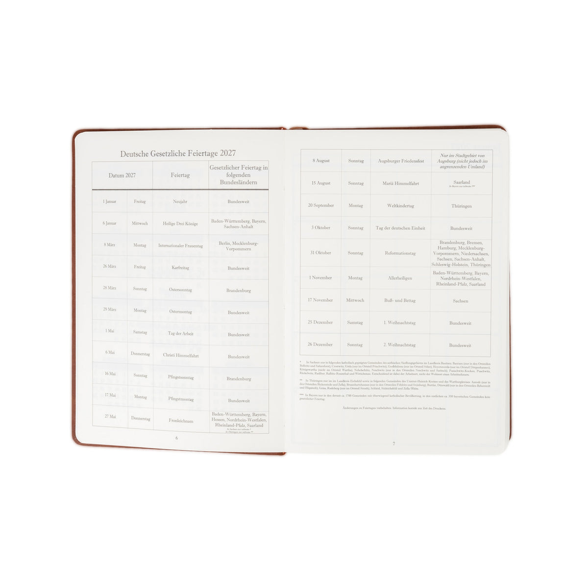 The Executive Journal – 2027 Edition – with German Public Holidays