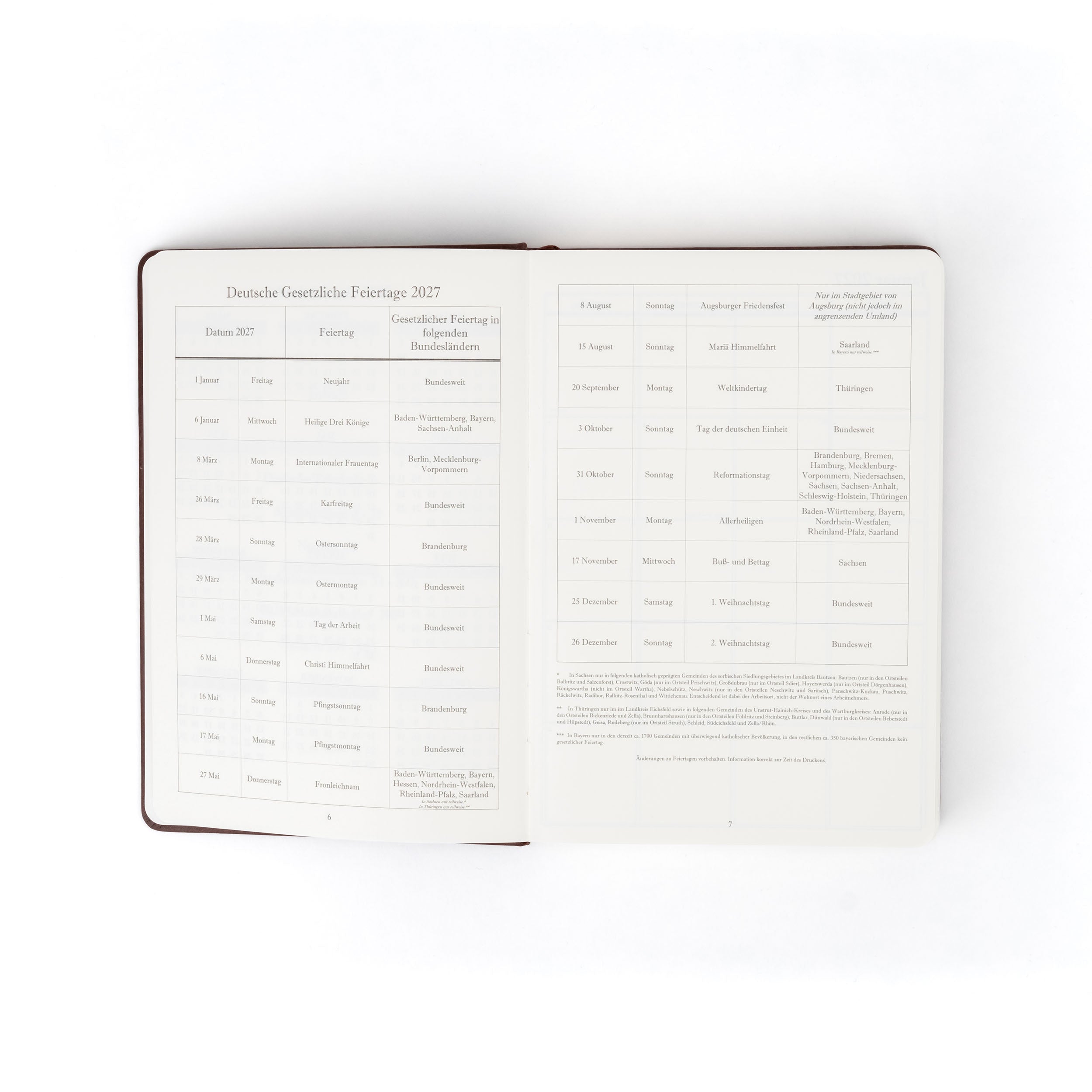 The Executive Journal – 2027 Edition – with German Public Holidays