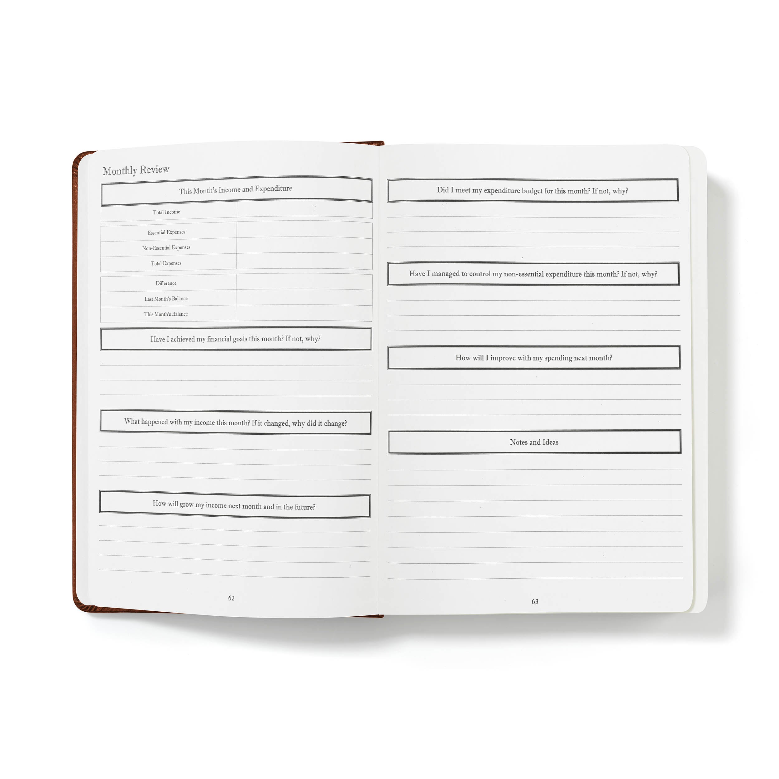 The Resourceful Journal – Financial Planner and Monthly Budgeting Book – with US Layout